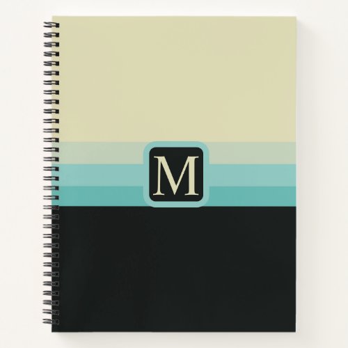 Custom Beige Grey Blue Black Color Block Notebook
