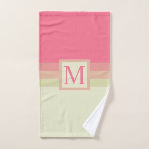 Custom Beige Grey Yellow Pink Color Block Hand Towel