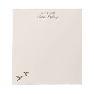 Custom Beige Hummingbird  Notepad