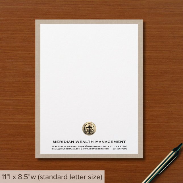 Custom Beige Linen Print Letterhead (Creator Uploaded)