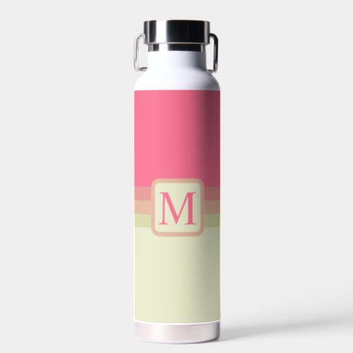 Custom Beige Pale Yellow Grey Pink Color Block Water Bottle