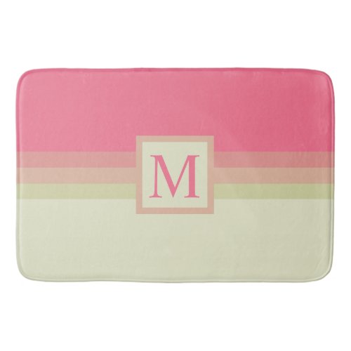 Custom Beige Pale Yellow Pink Color Block Bath Mat