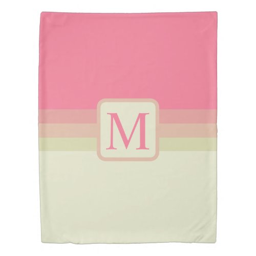 Custom Beige Pale Yellow Pink Color Block Duvet Cover