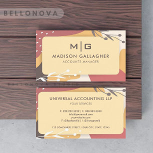 Custom Beige Pink Yellow Aesthetic Professional Business Card