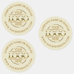 Custom Beige Promotional Company Business Logo Labels