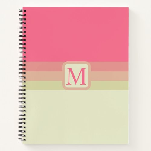 Custom Beige Yellow Bubblegum Pink Color Block Notebook