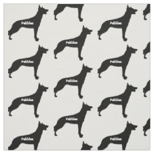 Custom Belgian Malinois Dog Silhouette Fabric