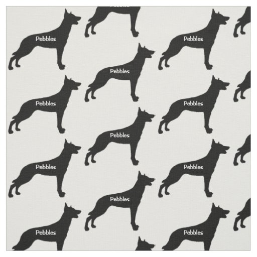 Custom Belgian Malinois Dog Silhouette Fabric