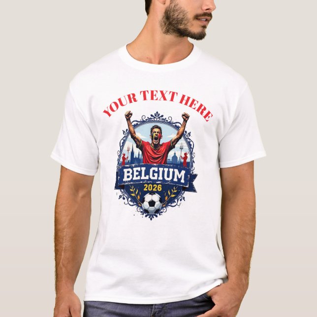 Custom Belgium Soccer Football Team Supporters T-Shirt (Front)