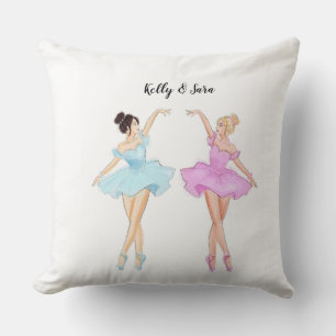 Custom, Belle dancing illustration Throw Pillow