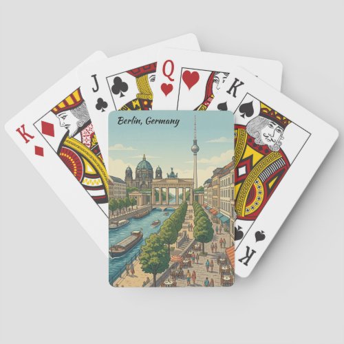 Custom Berlin Germany Vintage Travel Landmarks Poker Cards