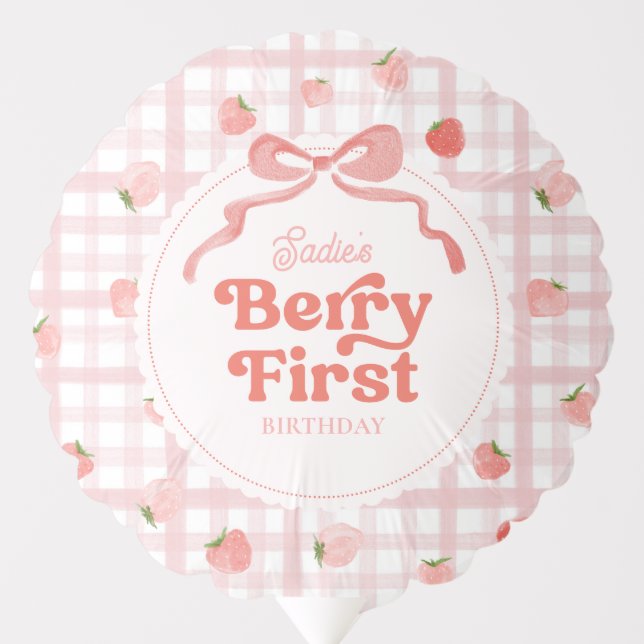 Custom Berry First Birthday Balloon (Front)