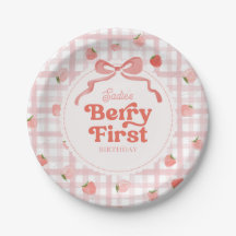 Custom Berry First Birthday Plates