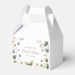 Custom Berry First Birthday Strawberry Favor Boxes