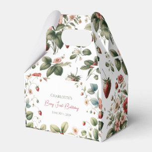 Custom Berry First Birthday Strawberry Favor Boxes