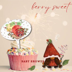 Custom Berry Sweet Baby Shower  Cake Topper