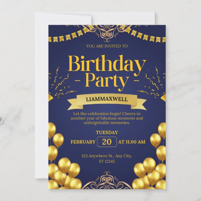Custom Berry-Themed Birthday Invitation | Editable (Front)