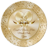 Custom Best 50th Anniversary Gifts for Couples Dinner Plate