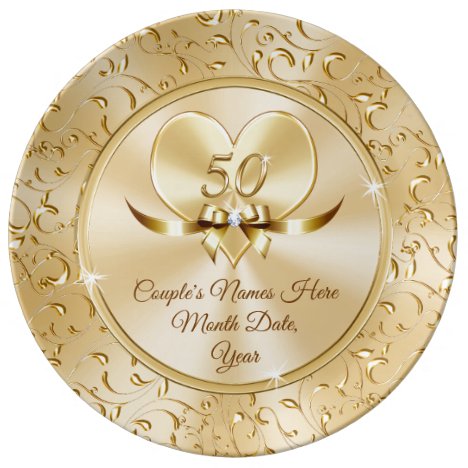 Custom Best 50th Anniversary Gifts for Couples Dinner Plate