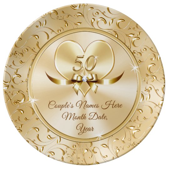 custom best 50th anniversary gifts for couples dinner plate zazzle com