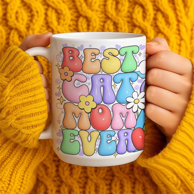 Custom Best Cat Mom Ever Personalized Coffee Mug (Creator Uploaded)