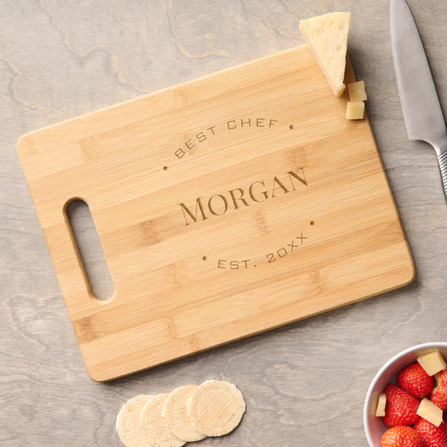 Custom Best Chef Name Classic Personalized Engraved Cutting Board | Zazzle