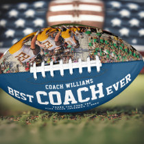 Custom BEST COACH EVER Modern Cool Thank You Photo Football