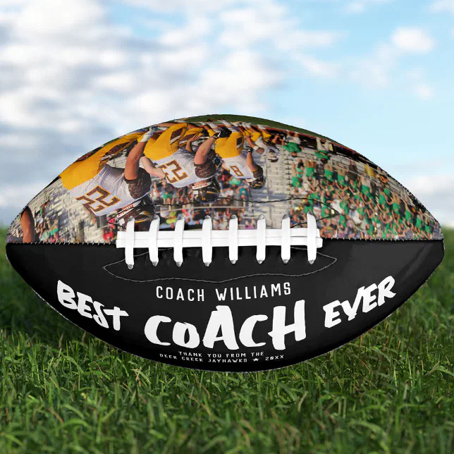 Favorite Coach Custom BEST COACH EVER Modern Cool Thank You Photo Football | Zazzle