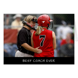 Custom Best Coach Ever Photo Thank You Cards