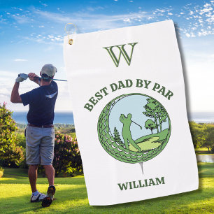 Custom Best Dad By Par Personalized Men's  Golf Towel