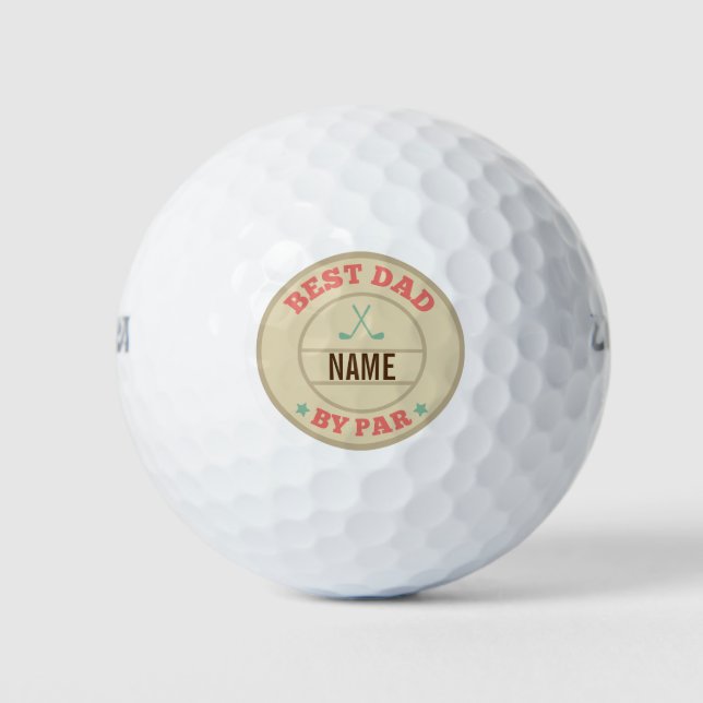 Custom Best Dad By Par Retro Golf Balls (Front)