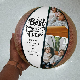 Custom Best Dad Ever 2 Photo Keepsake Basketball