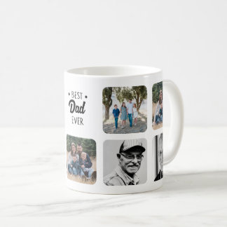 Custom Best Dad Ever Add Photo Collage Personalize Coffee Mug