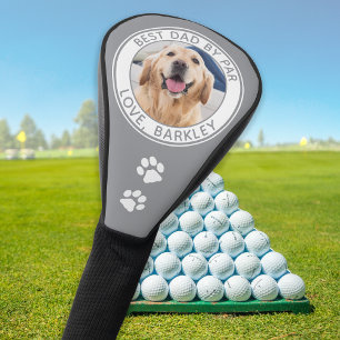 Custom Best Dad Ever By Par Gray Dog Photo Golf Head Cover