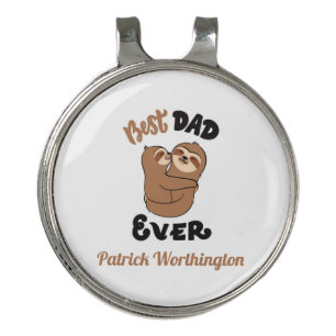 Custom Best Dad Ever Cute Sloth Golf Hat Clip