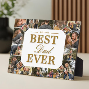 Custom Best Dad Ever Family Photo Collage Keepsake Plaque