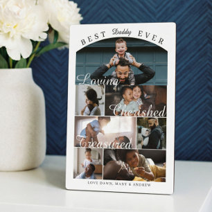 Custom Best Dad Ever Family Photo Collage Keepsake Plaque