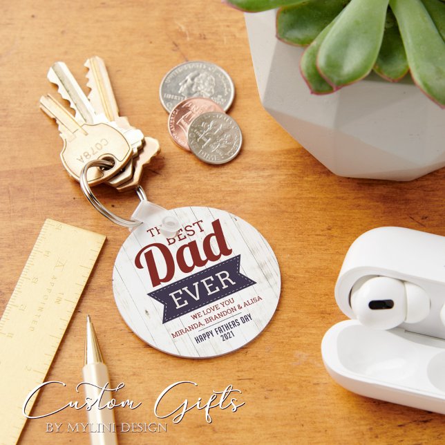 Custom Best Dad Ever Father`s Day Photo Keychain (Creator Uploaded)