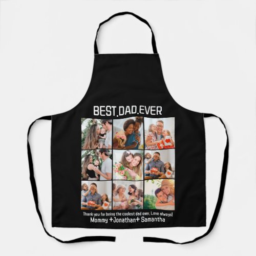 Custom Best Dad Ever Fathers Day 9 Photo Collage Apron