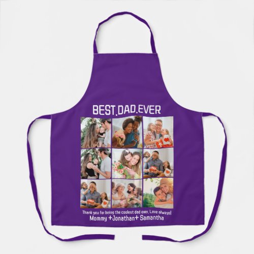 Custom Best Dad Ever Fathers Day 9 Photo Collage Apron