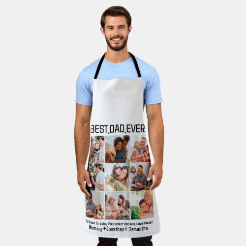 Custom Best Dad Ever Fathers Day 9 Photo Collage Apron