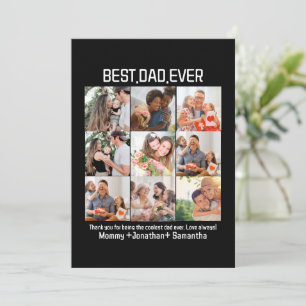 Custom Best Dad Ever Fathers Day 9 Photo Collage Holiday Card