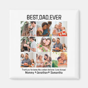 Custom Best Dad Ever Fathers Day 9 Photo Collage Magnet