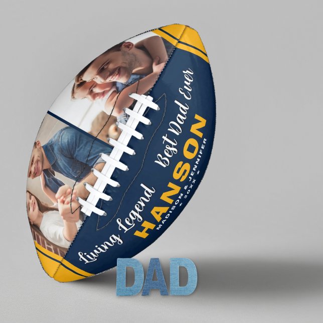 Custom BEST DAD EVER Father's Day Photo  Football (Creator Uploaded)