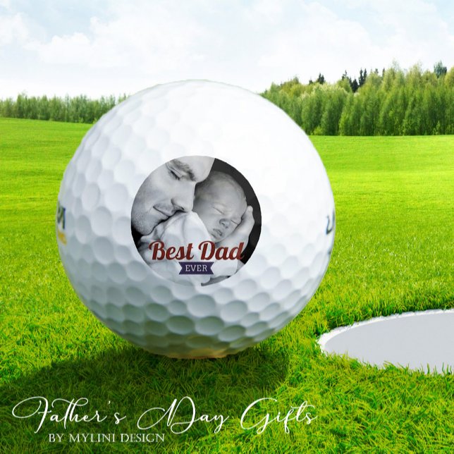 Custom Best Dad Ever Father's Day Photo Golf Balls (Creator Uploaded)