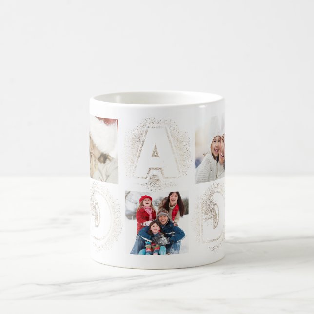 Custom Best DAD Ever Gold Multi Photo Mug (Center)