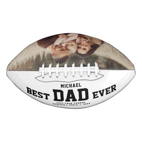 Custom BEST DAD EVER Modern Cool Color Photo Football