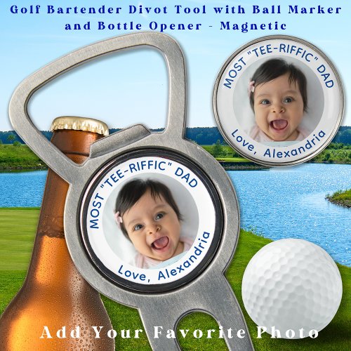 Custom Best Dad Ever Personalized Cute Photo Golf Divot Tool