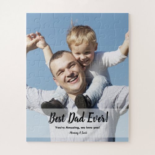 Custom Best Dad Ever Photo Fathers day Jigsaw Puzzle