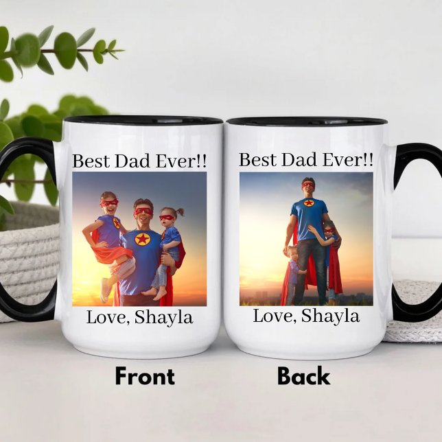 Custom Best Dad Ever Superhero Father's Day  Mug (Creator Uploaded)